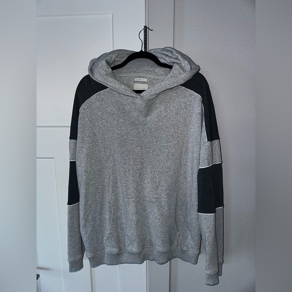 American Eagle Outfitters Heather Gray and Black Hoodie